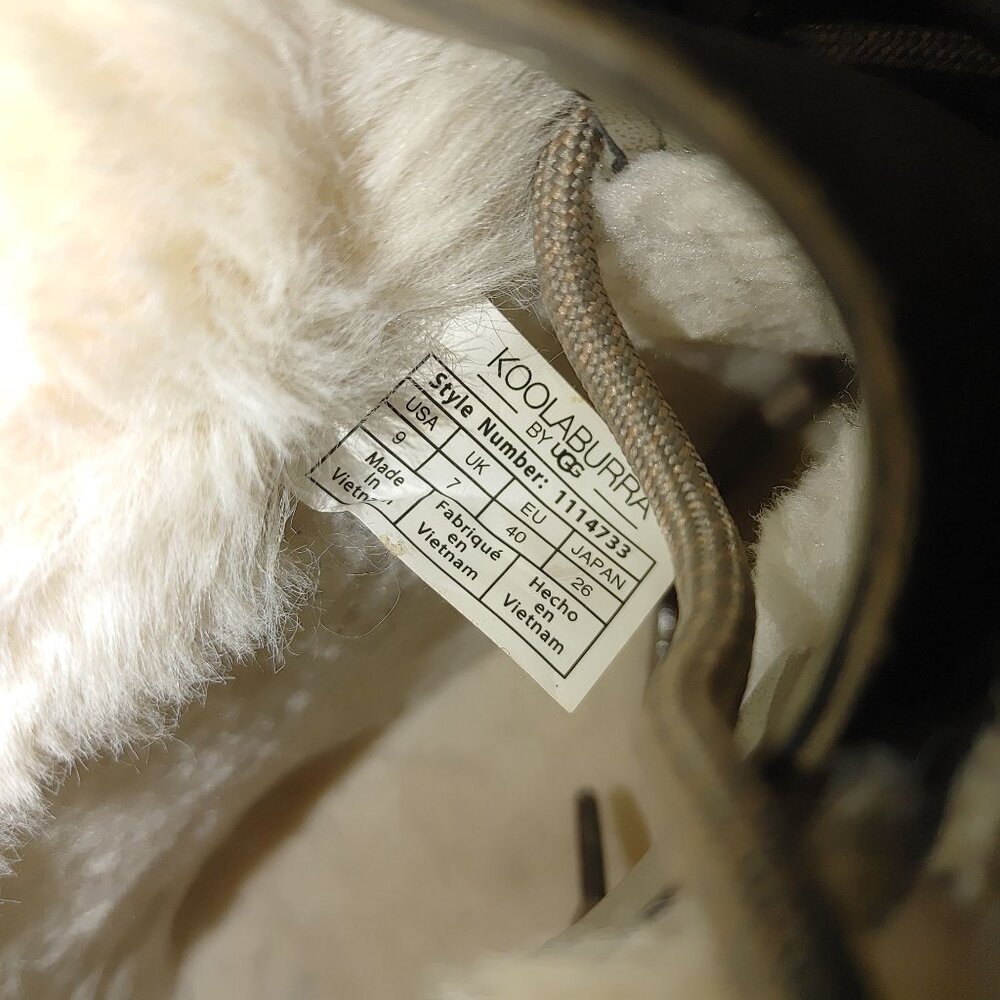 UGG Womens Winter Boots Size 9 Koolaburra Faux Fur Lined Beige  White - Picture 3 of 8
